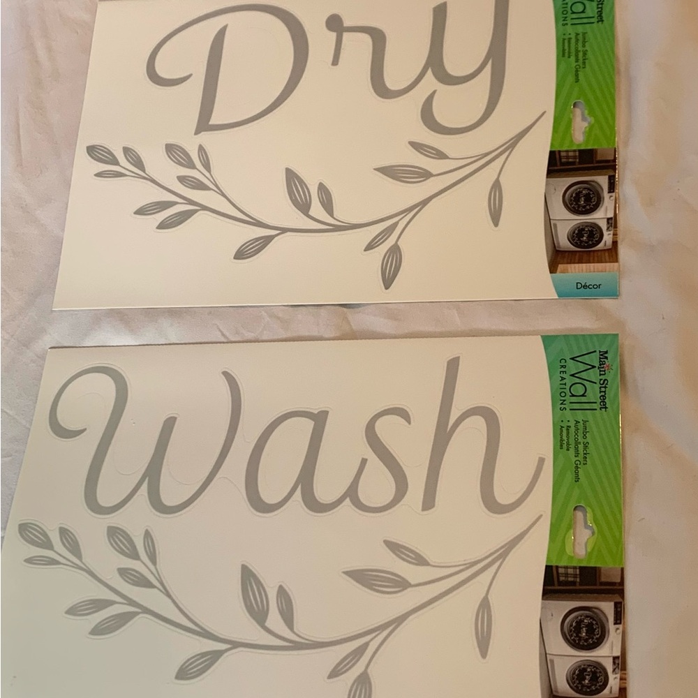 Wash & Dry Wall Decal Signs Light Gray